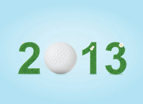 Pelota de golf en 2013 año — Vector de stock