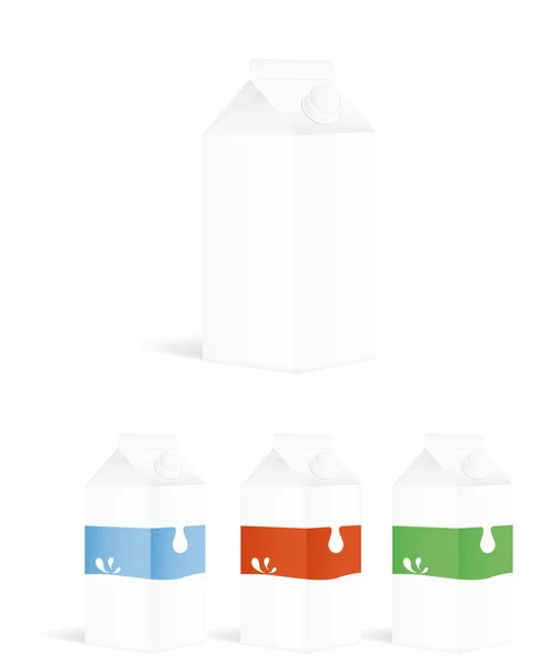 Набор контейнеров для упаковки молока — стоковый вектор
