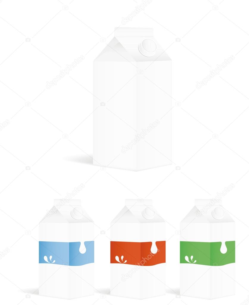 Set of milk packing containers