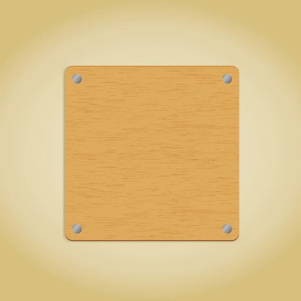 Placa de madera — Vector de stock