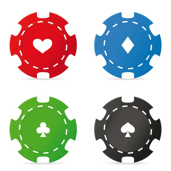 Jogo de fichas de poker — Vetor de Stock