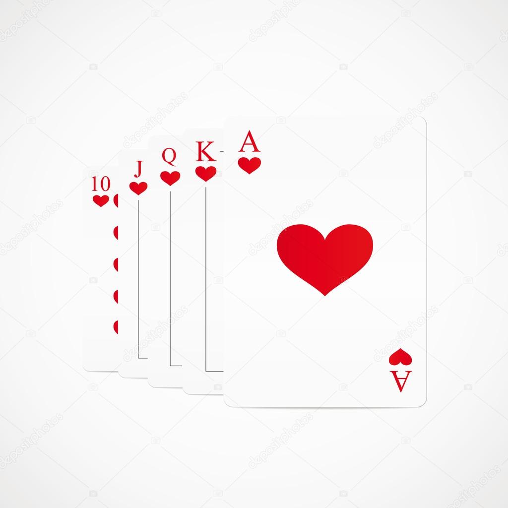 Royal straight flush playing cards