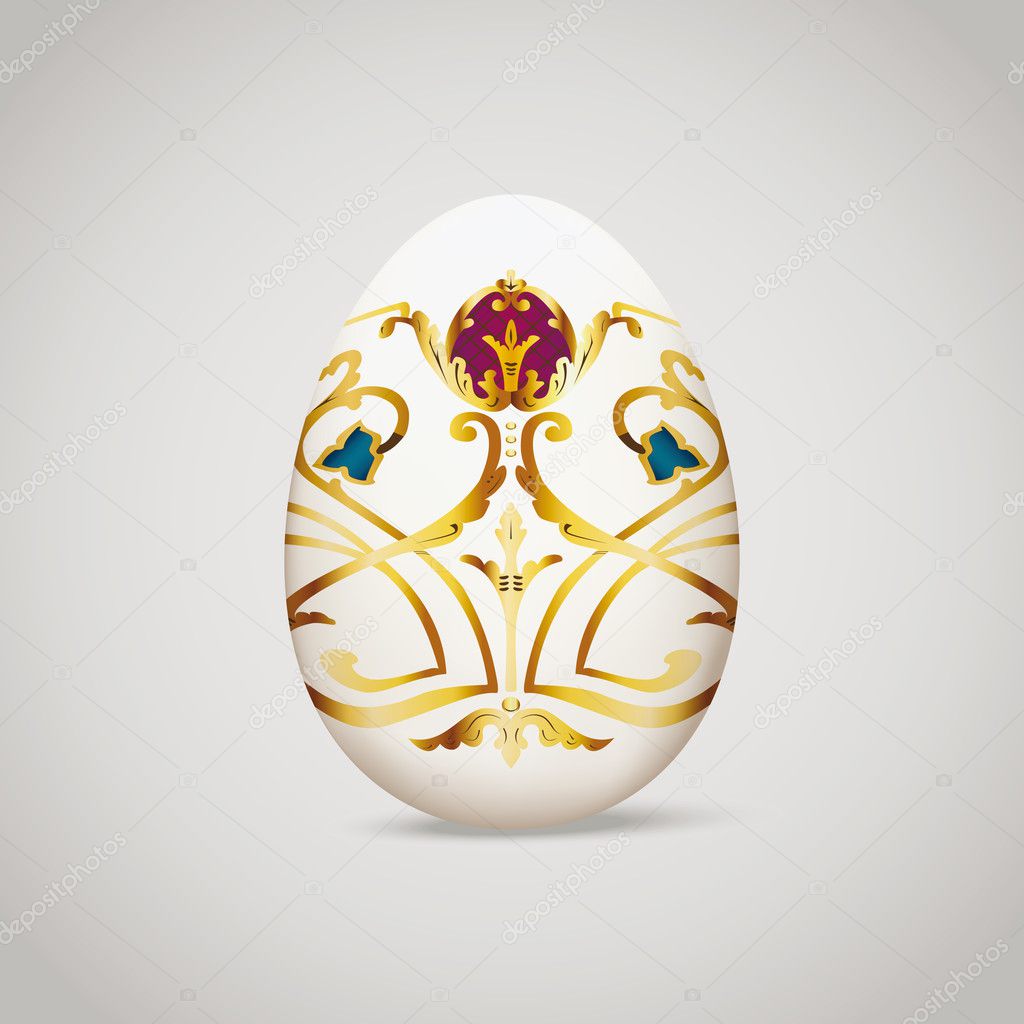 Egg with vintage decoration