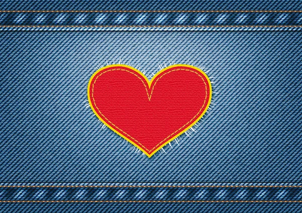 Джинсы фон с повязкой на сердце — стоковый вектор