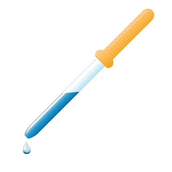Medical pipette on white background — Stock Vector