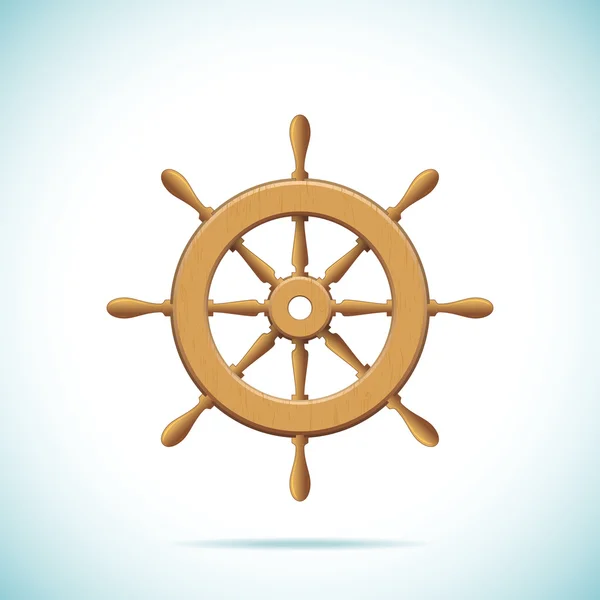 Roue de bateau en bois — Image vectorielle