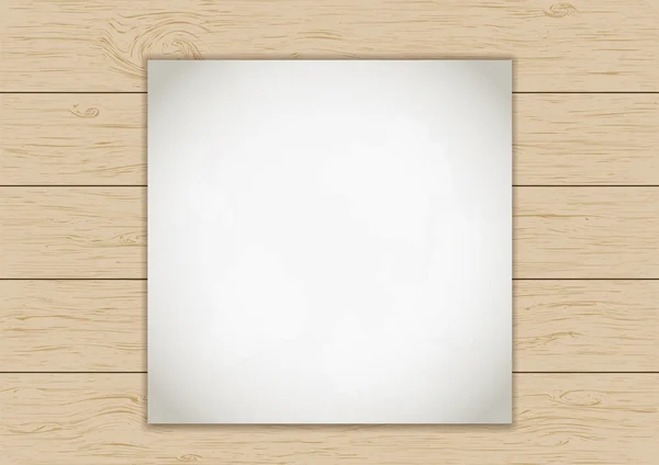 Fondo de tablón de madera con papel viejo — Vector de stock