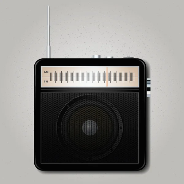 Square retro radio — Stock Vector