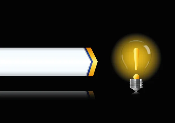 内の注意記号で電球ランプ — ストックベクタ