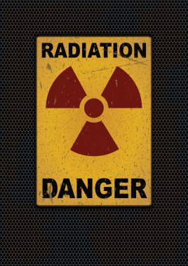radyasyon işareti grunge arka plan