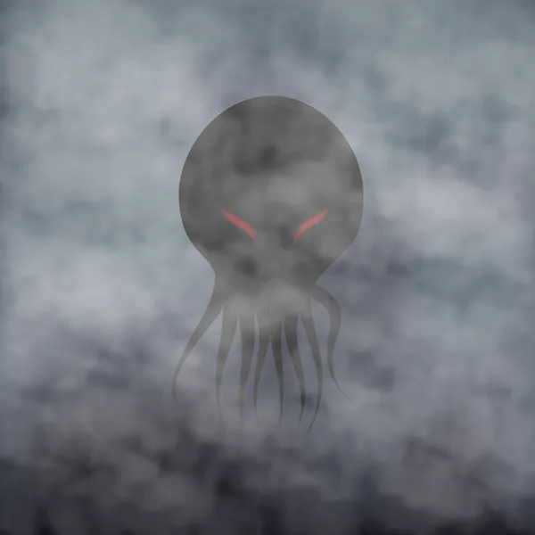 Visage effrayant de pieuvre — Image vectorielle
