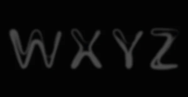 알파벳 글꼴을 연기. 편지 W-Z 벡터 그래픽