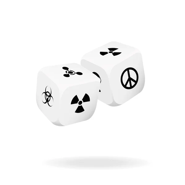 Two white dice of war — Stock Vector