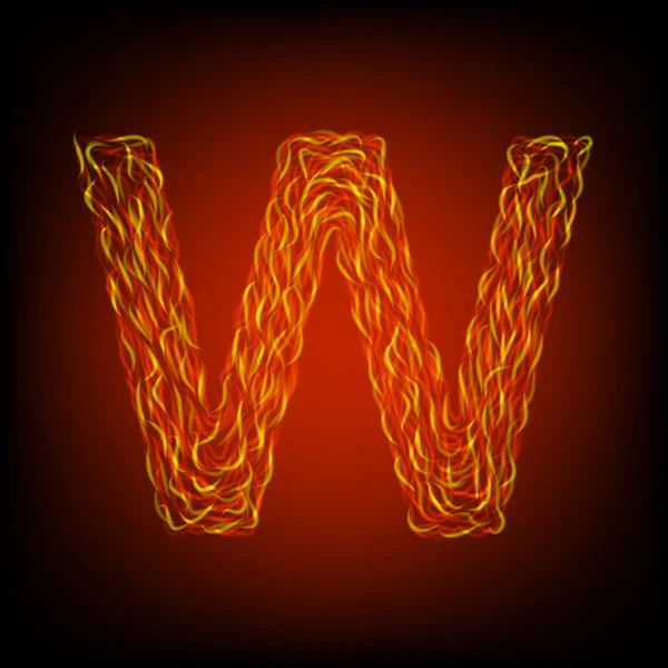 Lettre de feu W — Image vectorielle