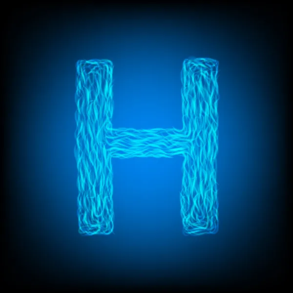 Letra H del agua — Vector de stock