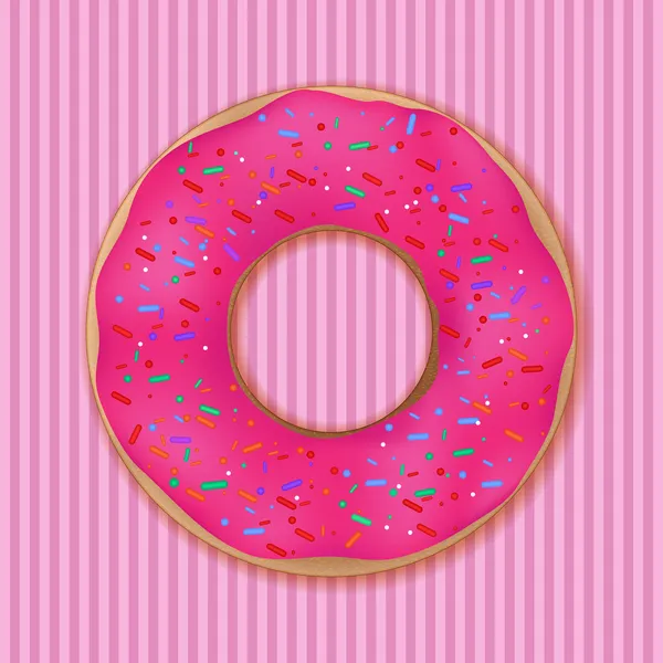 Donut rosa — Vetor de Stock
