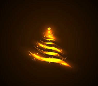 Altın ışık Noel ağacı