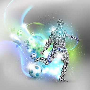 Abstract soccer card of players clipart
