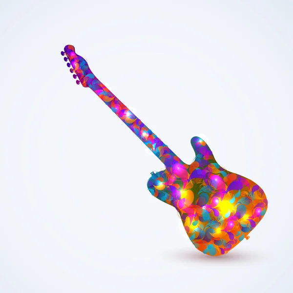 Vector guitar, color design easy editable — Stock Vector