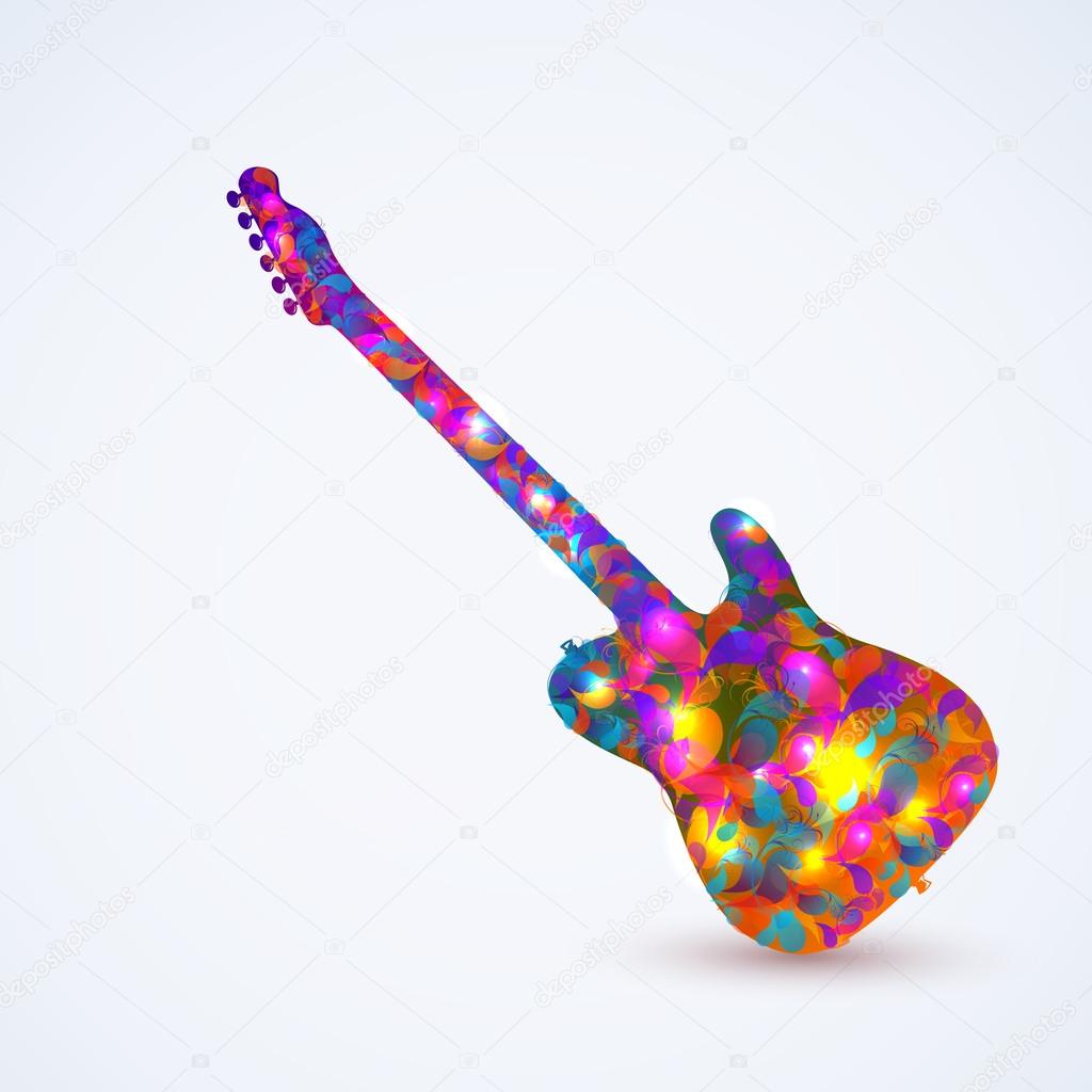 Vector guitar, color design easy editable