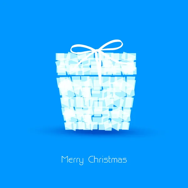 Basit Noel kart mavi kutu — Stok Vektör