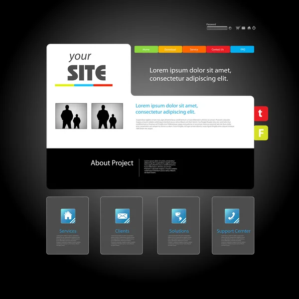 Sito web art design template — Vettoriale Stock