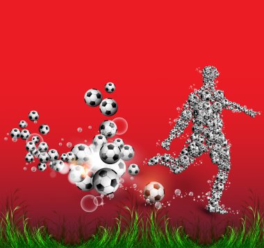 arka planda, futbol poster eylem futbolcu
