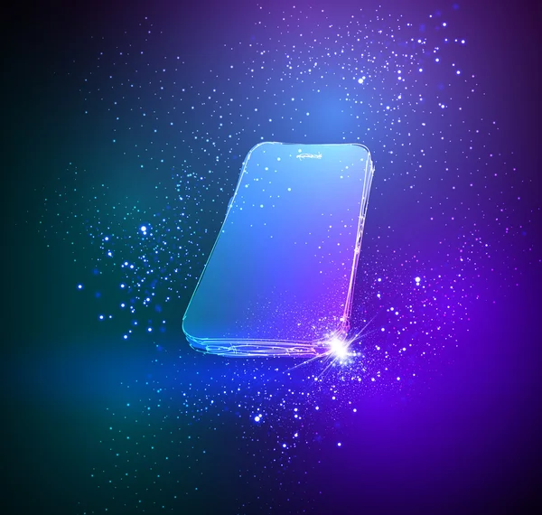 Illustration av en modern smartphone, neon koncept — Stock vektor