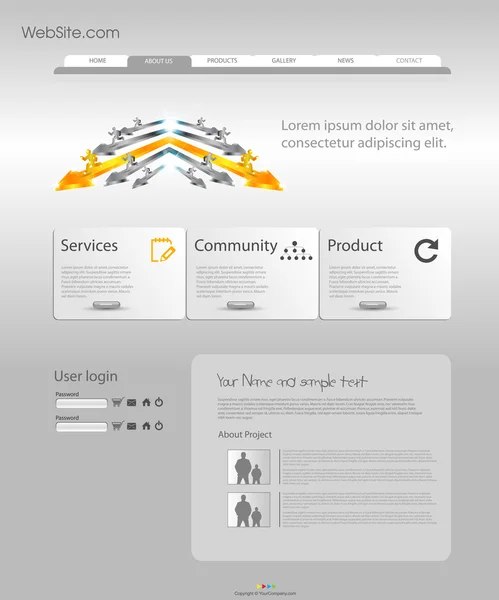 ビジネス web サイトのテンプレート — ストックベクタ