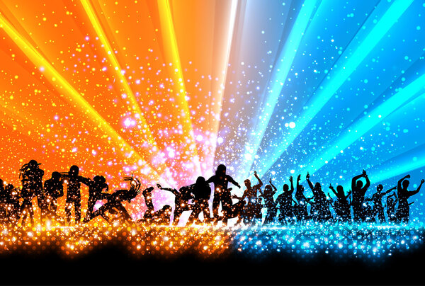 Силуэты танцевального фона
