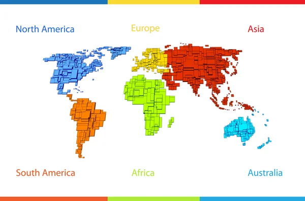 Ilustración del mapa mundial — Archivo Imágenes Vectoriales