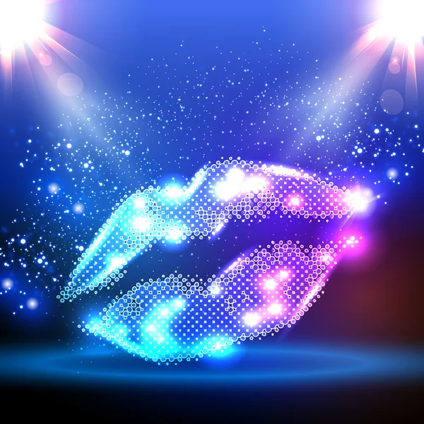 Party Farbe Illustration mit Lippen — Stockvektor