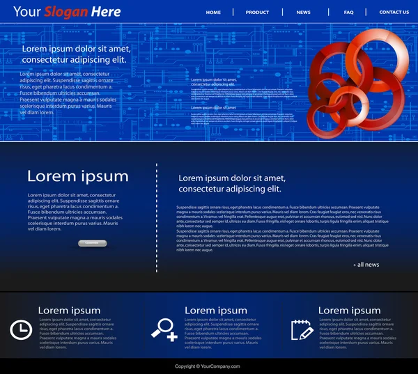 ウェブサイトテンプレート — ストックベクタ
