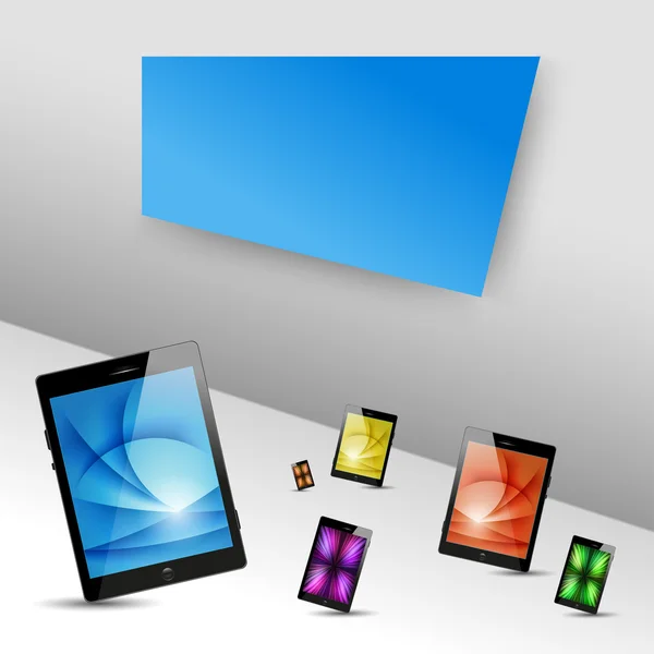 Tablet PC-datorer och mobiltelefon ikoner — Stock vektor
