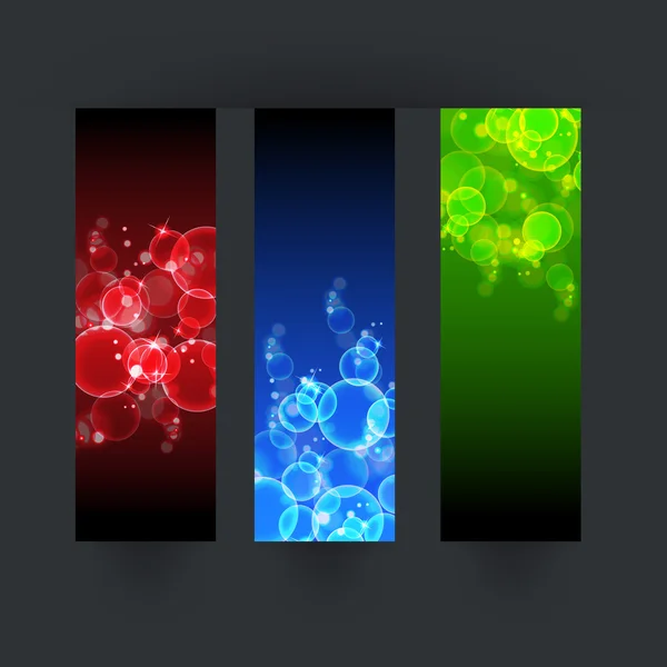 Conjunto de tres burbujas banner de vector de color — Vector de stock