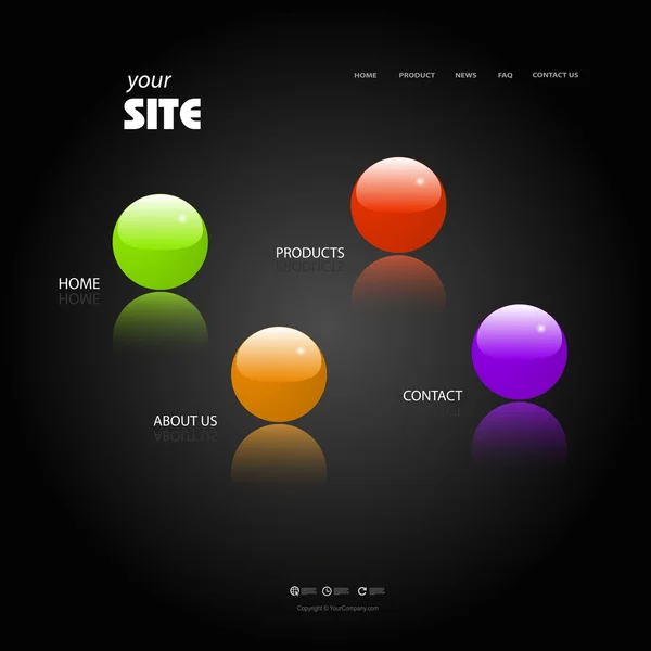 Modello moderno di sito web a colori — Vettoriale Stock