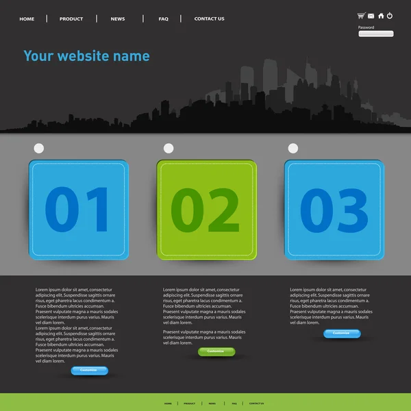 Sito web moderno Template, facile tutto modificabile — Vettoriale Stock