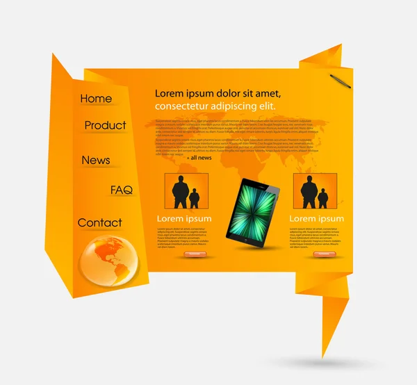 Webové stránky origami šablona pro projektanty — Stockový vektor