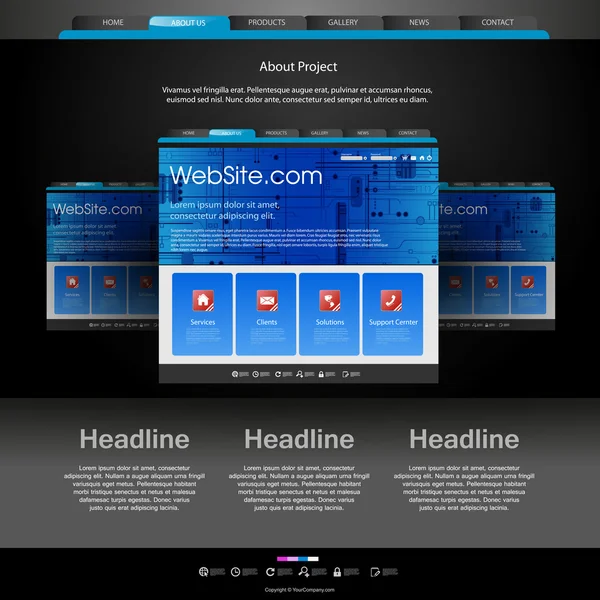 デザイナーのためのウェブサイトのテンプレート — ストックベクタ