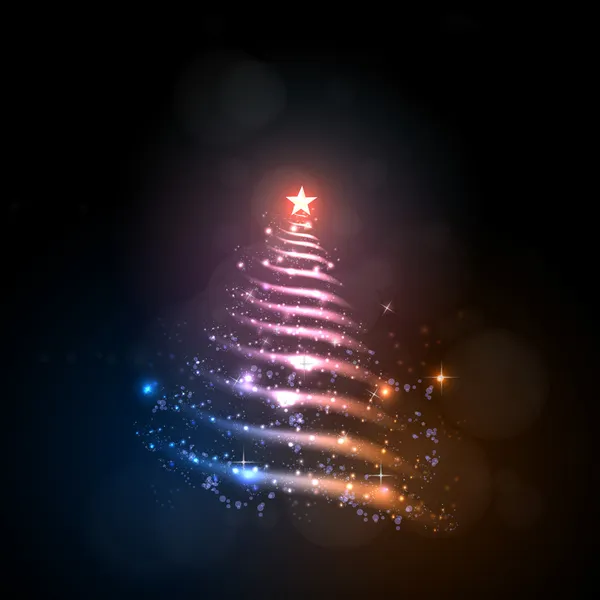 Abstract kerstboom, gemakkelijk waaruit alle bewerkbare — Stockvector
