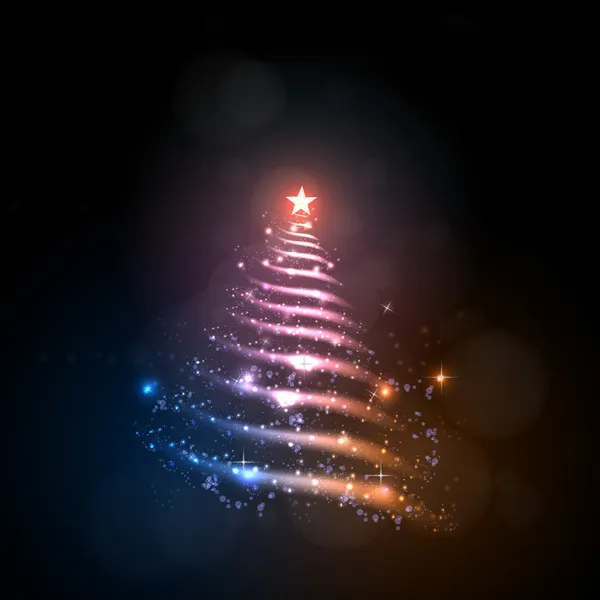 Árbol de Navidad abstracto, fácil todo editable — Archivo Imágenes Vectoriales