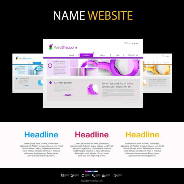 Website template for designers — Stock Vector