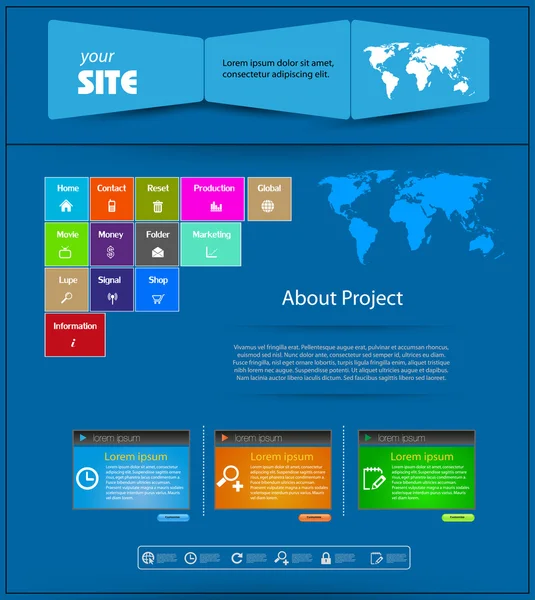 Modelo de site, fácil editável — Vetor de Stock