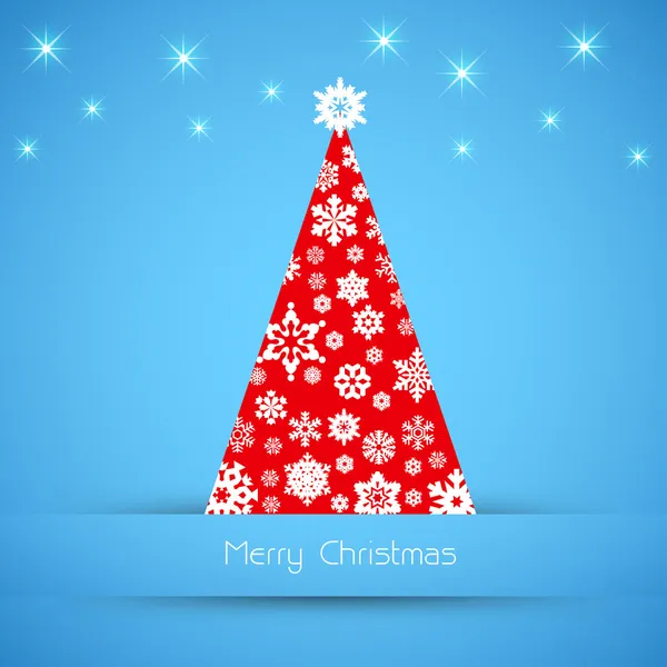 Simple vector azul tarjeta de Navidad — Vector de stock