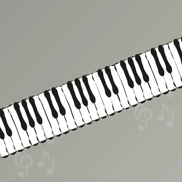 Illustrazione pianoforte e note — Vettoriale Stock