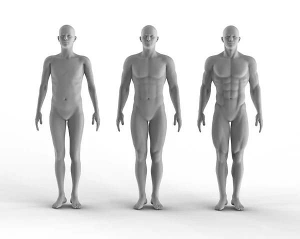 3D render uppsättning porträtt bodybuilder — Stockfoto