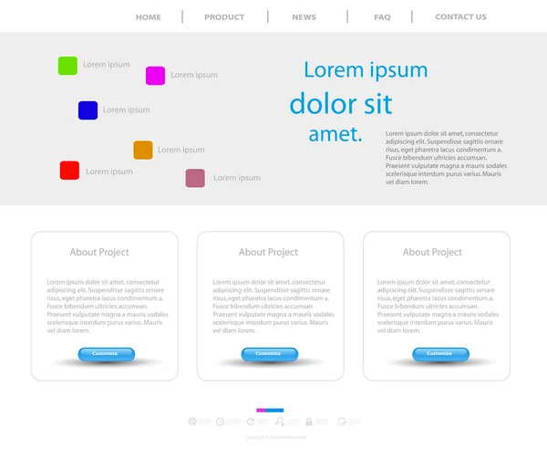 ウェブサイトの近代的なテンプレート — ストックベクタ
