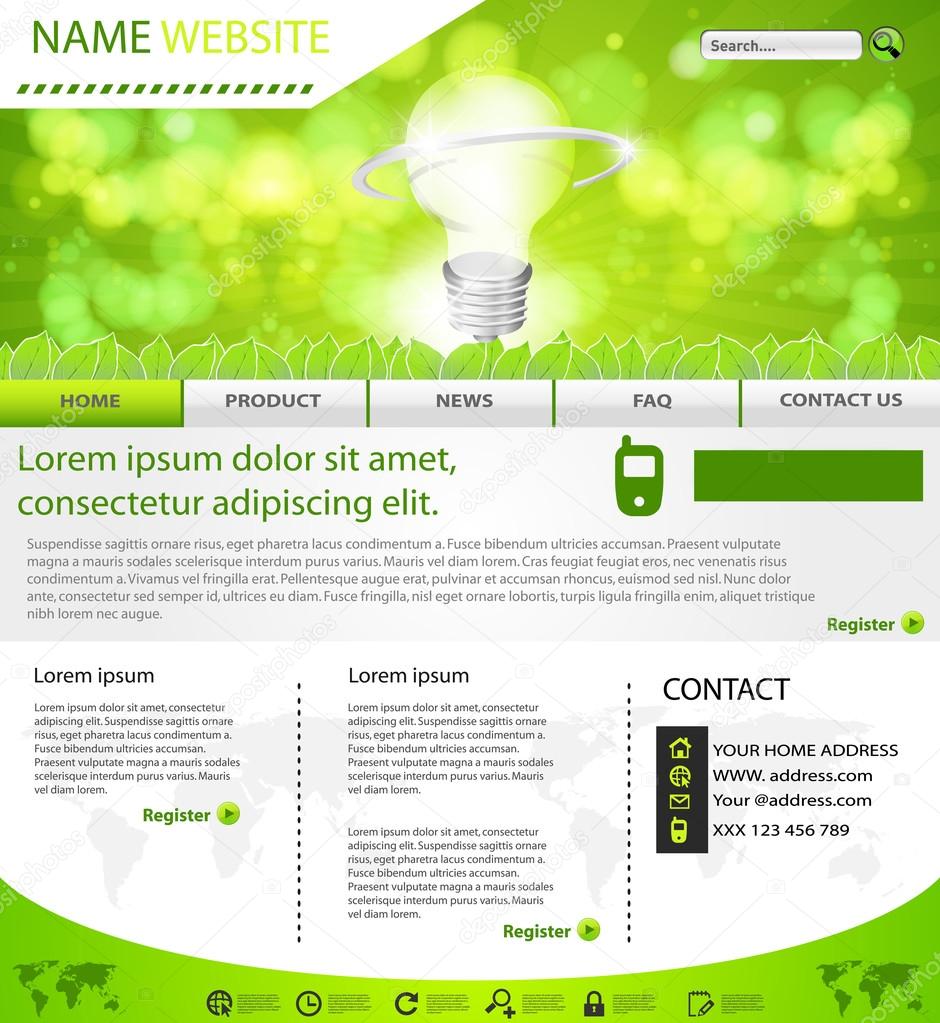 Website eco layout template