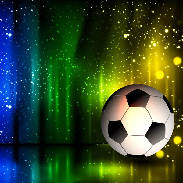 Scheinwerfer Fußball glitzert Hintergrund mit Fußball, einfach alle editierbar — Stockvektor