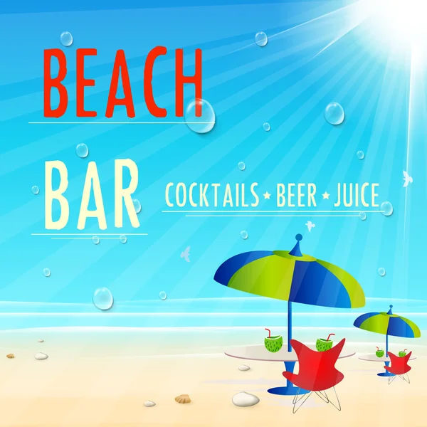 Плакат Vintage Beach Juice Bar, легко съедобный — стоковый вектор
